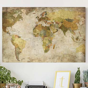 Canvas schilderijen wereldkaart