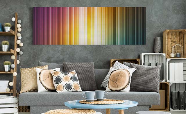 Leinwandbild abstrakt Regenbogen Linien