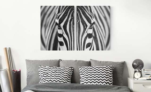 Leinwandbild Schwarz-Weiß Zebra Look