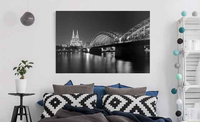 Leinwandbild Köln - Schwarz-Weiß