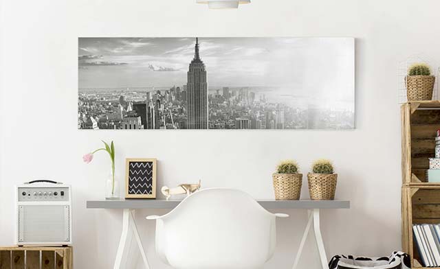 Leinwandbild New York Skyline Schwarz Weiß