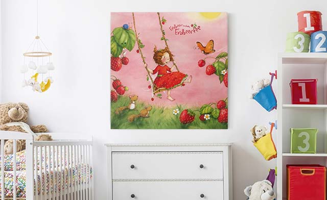 Leinwandbild Kinderzimmer Erdbeerinchen Erdbeerfee
