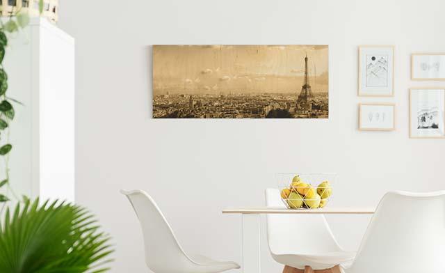 Holzbild Paris Skyline