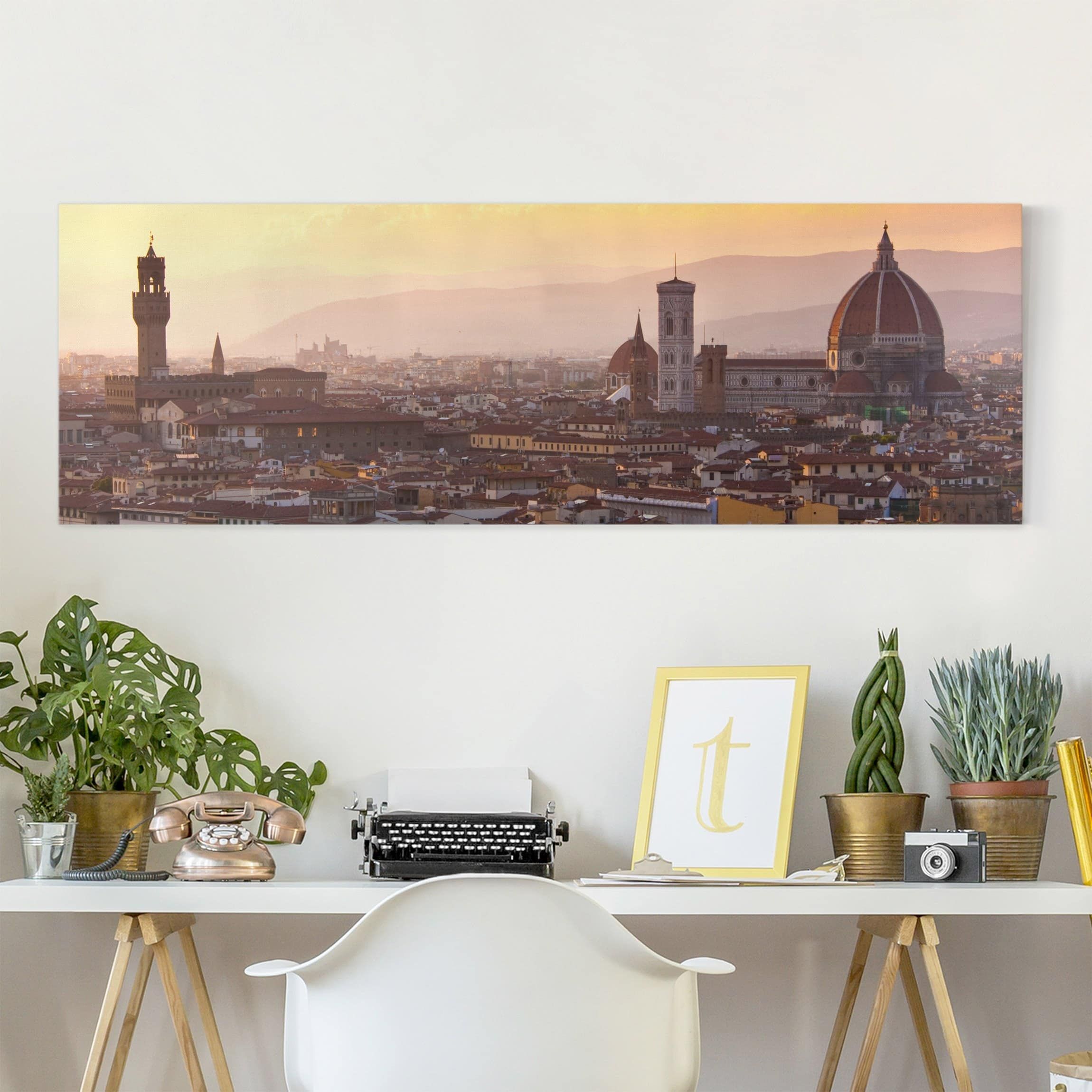 Bilderwelten | Florenz Panoramaformat im Leinwandbild