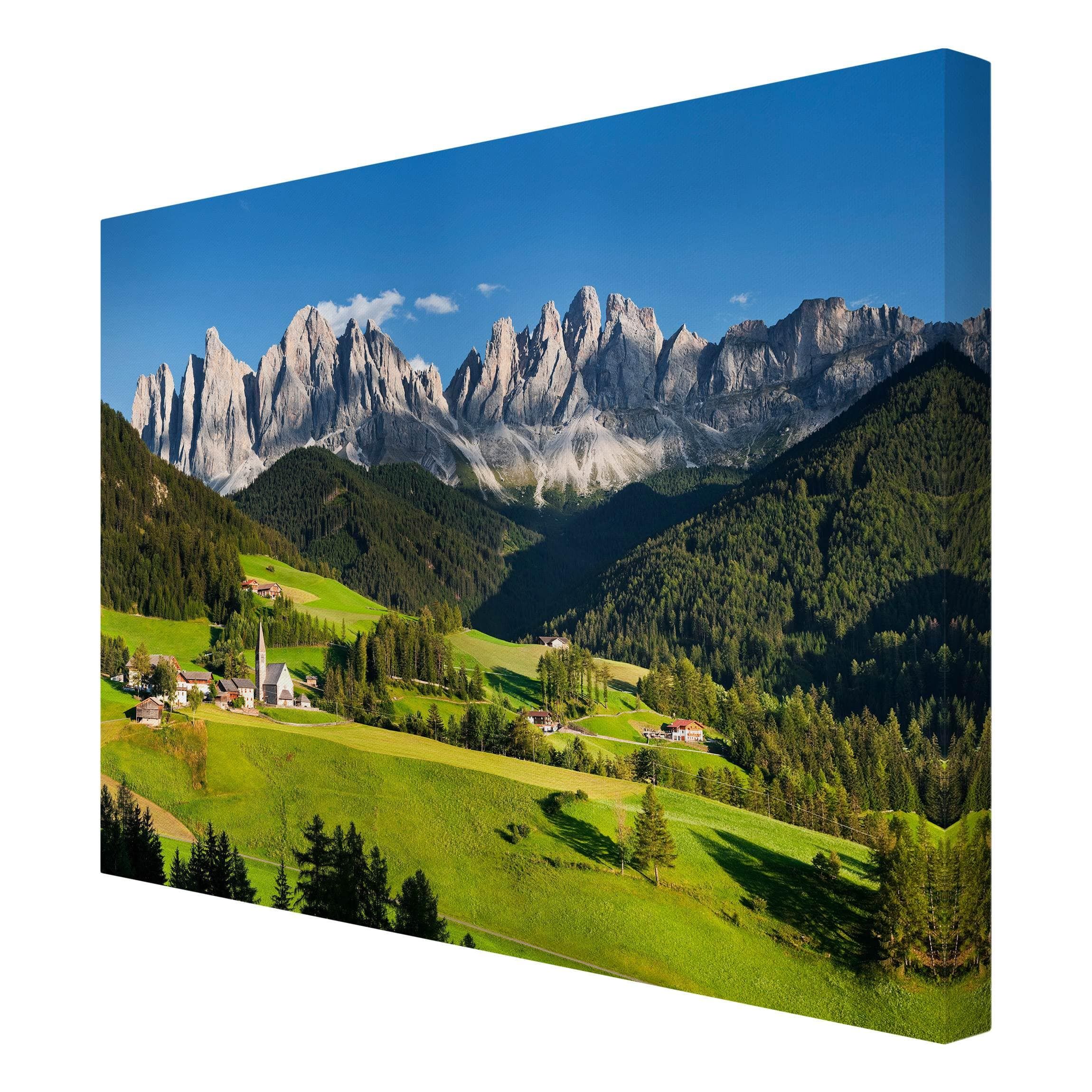 Verkaufspersonal Geislerspitzen in Südtirol Querformat | Bilderwelten Leinwandbild im 4:3