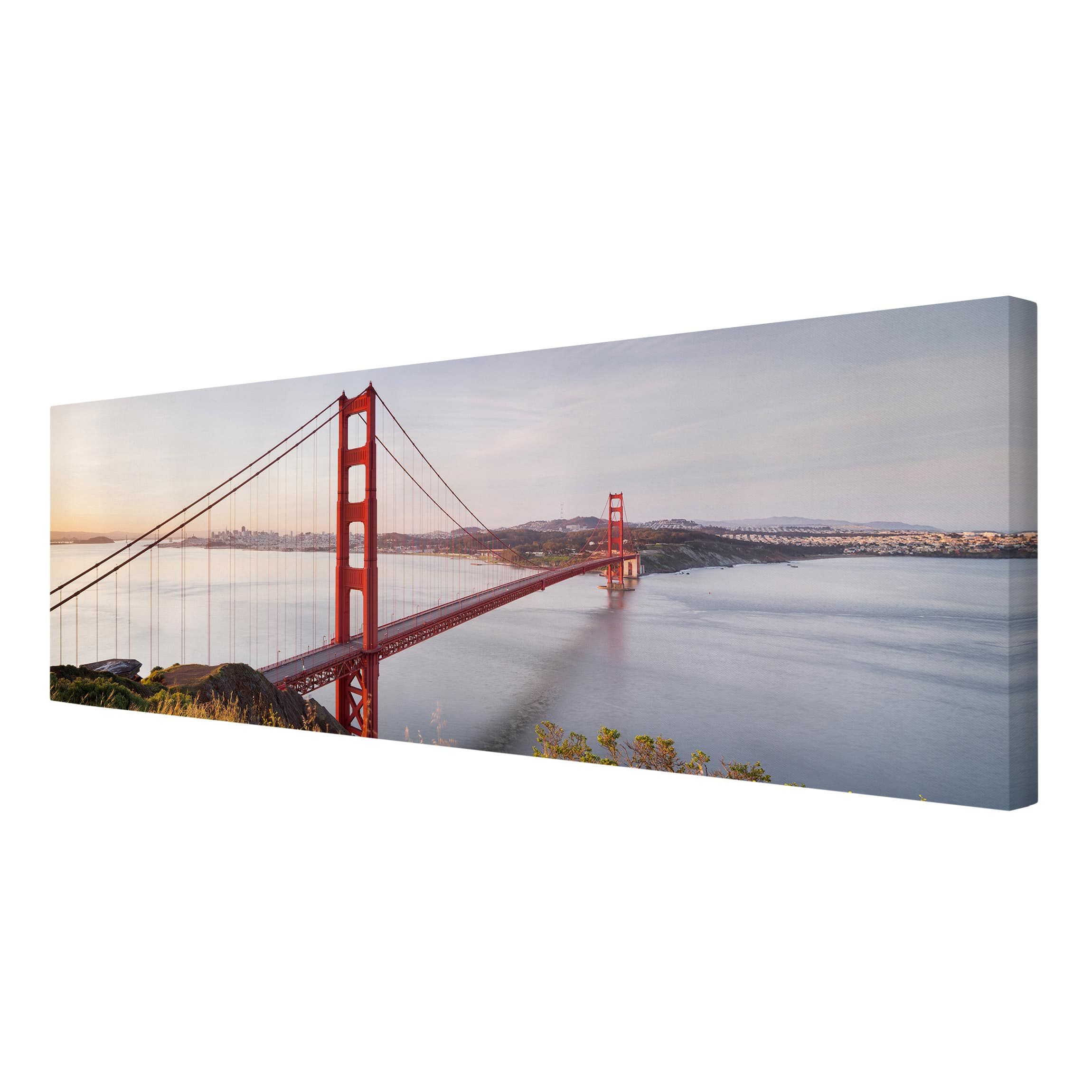 | Panoramaformat Leinwandbild Bridge San Gate in Francisco Golden im Bilderwelten