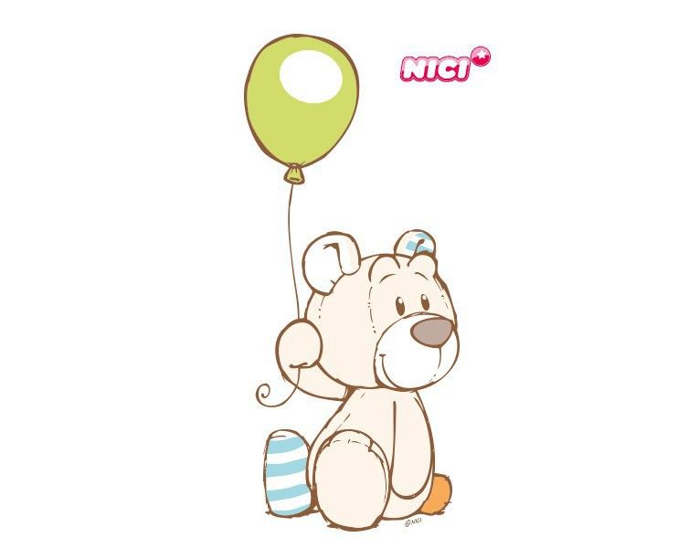 NICI - My First NICI - Bärchen mit Luftballon Wandtattoo | Bilderwelten