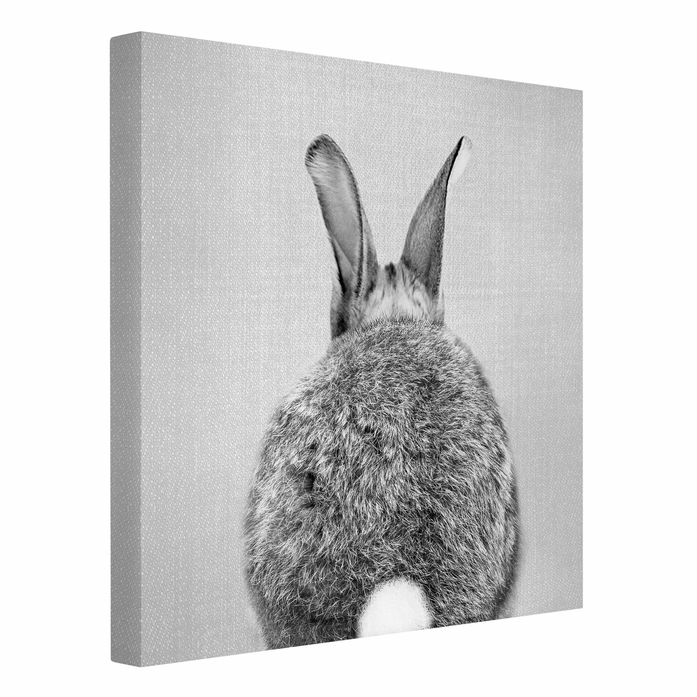 Quadrat hinten Schwarz - von Leinwandbild - 1:1 Hase Weiß
