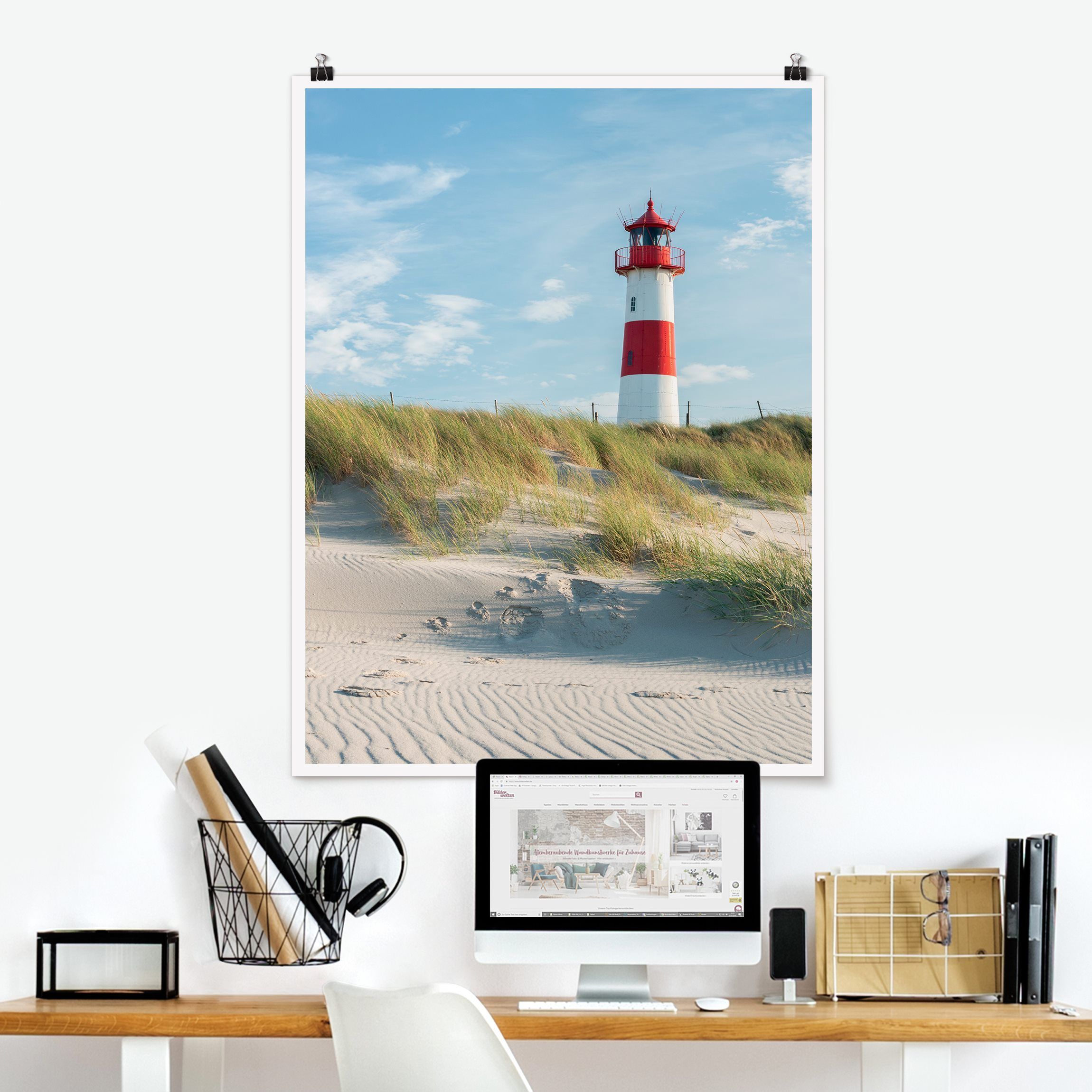 Nordsee Poster | Bilderwelten Leuchtturm 3:4 im der Hochformat an