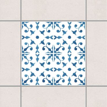 Fliesenaufkleber - Blau Weiß Muster Serie No.6