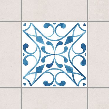 Fliesenaufkleber - Muster Blau Weiß Serie No.3