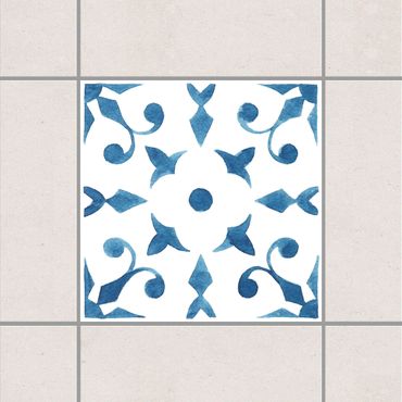 Fliesenaufkleber - Muster Blau Weiß Serie No.6