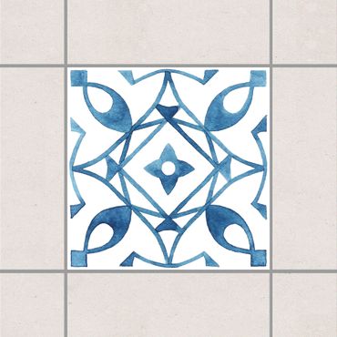 Fliesenaufkleber - Muster Blau Weiß Serie No.8