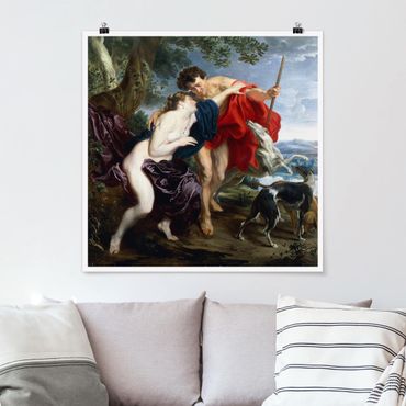 Poster - Anthonis van Dyck - Venus und Adonis - Quadrat 1:1