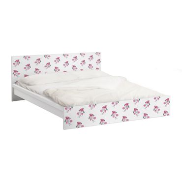 Möbelfolie für IKEA Malm Bett niedrig 160x200cm - Klebefolie Englische Teerosen