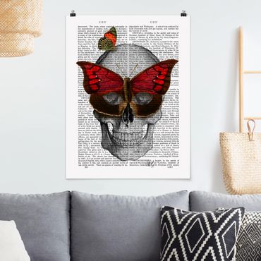 Poster - Grusellektüre - Schmetterlingsmaske - Hochformat 3:4