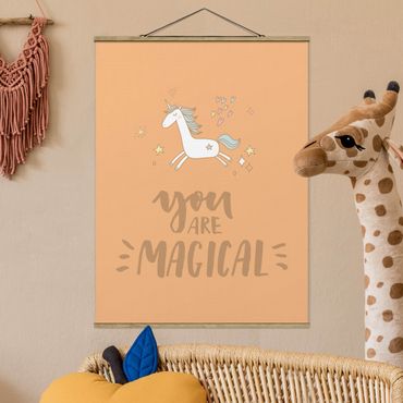 Stoffbild mit Posterleisten - You are magical Unicorn - Hochformat 3:4