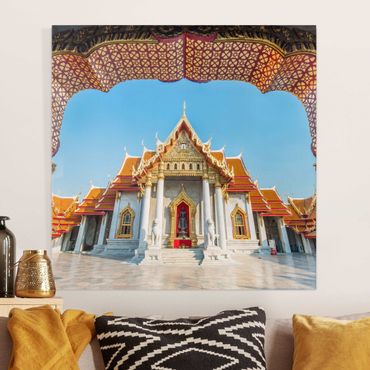 Leinwandbild - Tempel in Bangkok - Quadrat 1:1