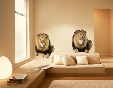 Wandtattoo Löwe No.165 Zwei Löwen