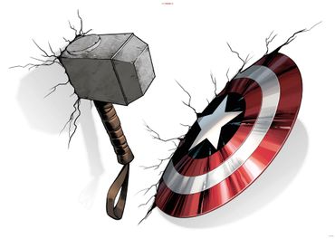 Wandtattoo - Avengers Hammer & Shield