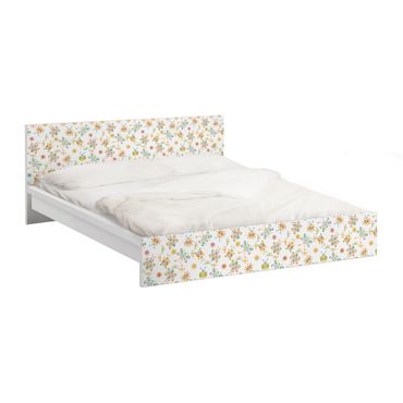 Möbelfolie für IKEA Malm Bett niedrig 160x200cm - Klebefolie Schmetterling Illustrationen