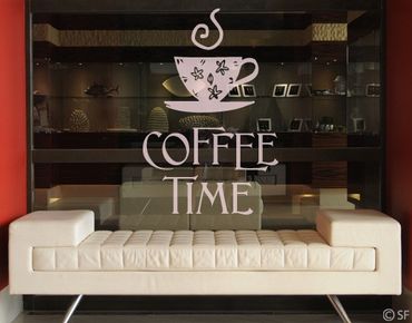 Fensterfolie - Fenstertattoo No.SF951 Coffee Time 1 - Milchglasfolie