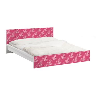 Möbelfolie für IKEA Malm Bett niedrig 140x200cm - Klebefolie Antikes Blumenmuster