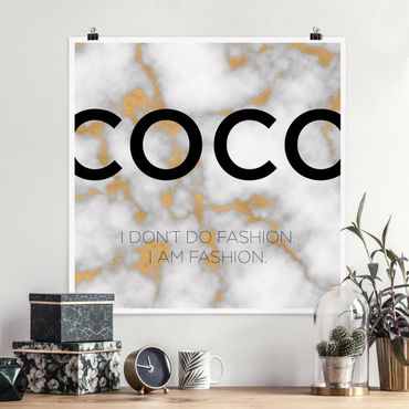 Poster - Coco - I don't do fashion - Quadrat 1:1