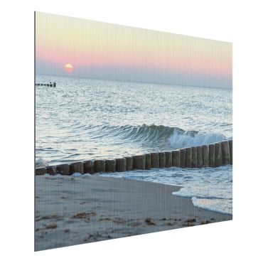 Aluminium Print gebürstet - Sonnenuntergang am Meer - Querformat 3:4