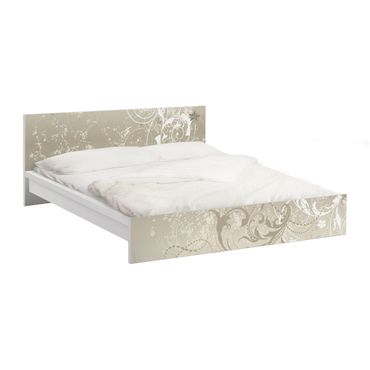 Möbelfolie für IKEA Malm Bett niedrig 180x200cm - Klebefolie Perlmutt Ornament Design