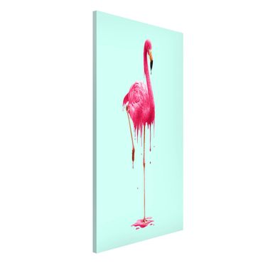 Magnettafel - Jonas Loose - Schmelzender Flamingo - Memoboard Hochformat 4:3