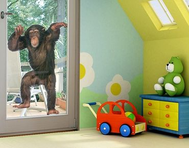 Fensterfolie - Fenstersticker No.291 Vergnügter Affe - Fensterbilder