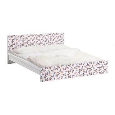Möbelfolie für IKEA Malm Bett niedrig 140x200cm - Klebefolie Mille Fleurs Designmuster