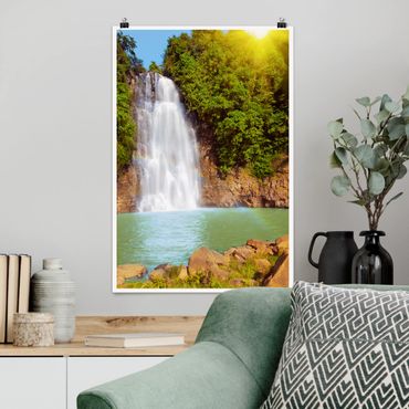 Wasserfall Tropen Wandbilder Leinwandbilder quadratisch A05823 Keilrahmen 