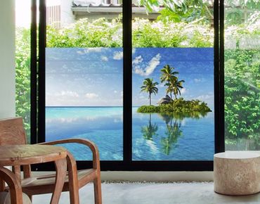 Fensterfolie - Sichtschutz Fenster Tropisches Paradies - Fensterbilder