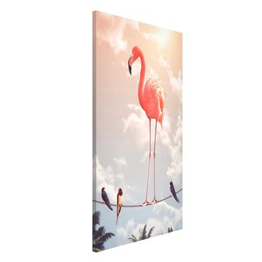 Magnettafel - Jonas Loose - Himmel mit Flamingo - Memoboard Hochformat 4:3