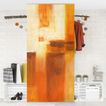Raumteiler - Petra Schüßler - Komposition in Orange und Braun 01 250x120cm