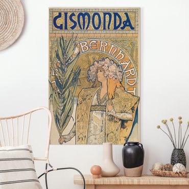 Leinwandbild - Alfons Mucha - Plakat für Theaterstück Gismonda - Hochformat 3:2