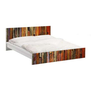 Möbelfolie für IKEA Malm Bett niedrig 180x200cm - Klebefolie Bretterstapel