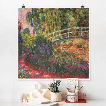 Poster - Claude Monet - Japanische Brücke im Garten von Giverny - Quadrat 1:1