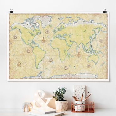 Poster - World Map - Querformat 2:3