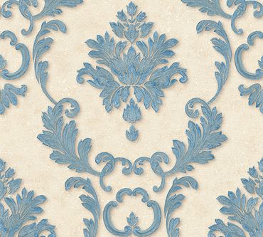 Architects Paper Mustertapete Luxury wallpaper in Blau, Creme, Metallic