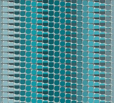 Livingwalls Mustertapete Harmony in Motion by Mac Stopa in Blau, Grau, Weiß