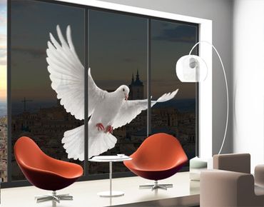 Fensterfolie - XXL Fensterbild Friedenstaube - Fenster Sichtschutz
