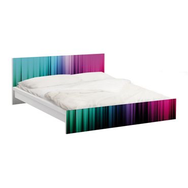 Möbelfolie für IKEA Malm Bett niedrig 140x200cm - Klebefolie Rainbow Display