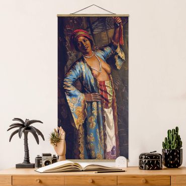 Stoffbild mit Posterleisten - Emile Bernard - Eine exotische Tänzerin - Hochformat 1:2