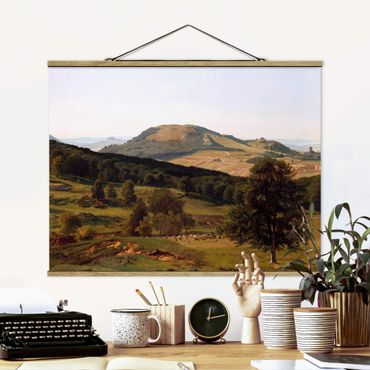 Stoffbild mit Posterleisten - Albert Bierstadt - Berg und Tal - Querformat 4:3
