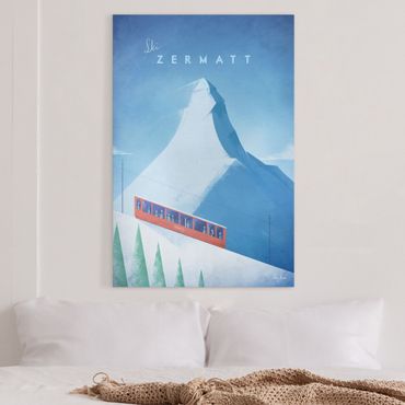 Leinwandbild - Reiseposter - Zermatt - Hochformat 3:2