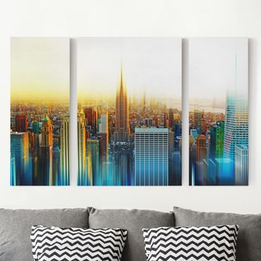 Leinwandbild 3-teilig - Manhattan Abstrakt - Triptychon