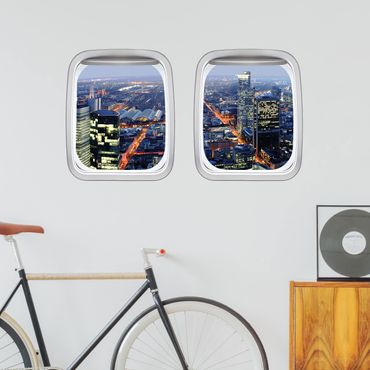 3D Wandtattoo - Doppelfenster Flugzeug Frankfurt